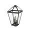 Z-Lite Talbot 4 Light Outdoor Post Mount Fixture, Black & Clear Beveled 579PHXLXS-BK - alternate 5